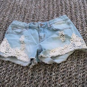 Ripped + laced shorts